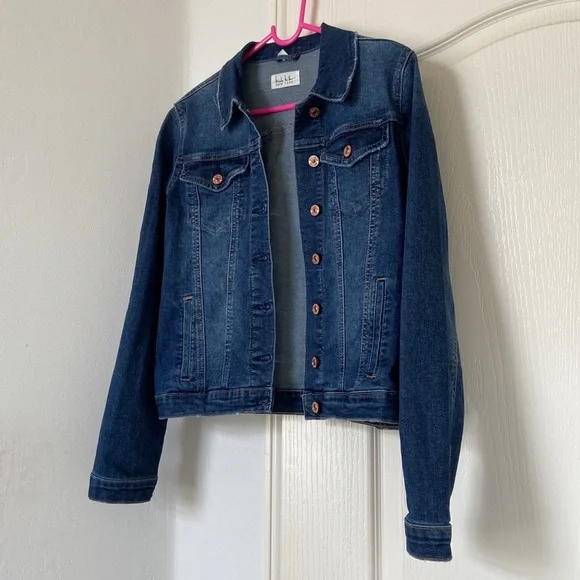 Nicole Miller New York Dark Wash Jean Jacket - Picture 3 of 3